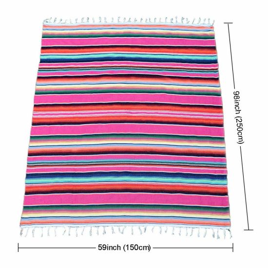Wholesale Custom Large Square Cotton Mexican Blanket for Party