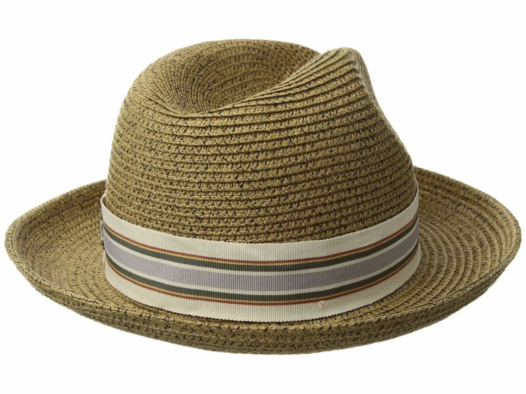 Dent Crown Straw Cowboy Hat with Ribbon Striped Pattern Hatband Buy