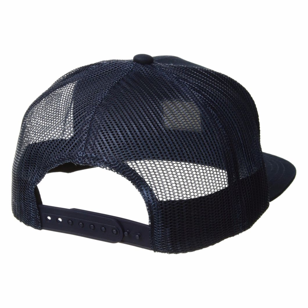 Adjustable Cotton Baseball Embroidered 5-Panel Flat Brim Hat with Mesh ...